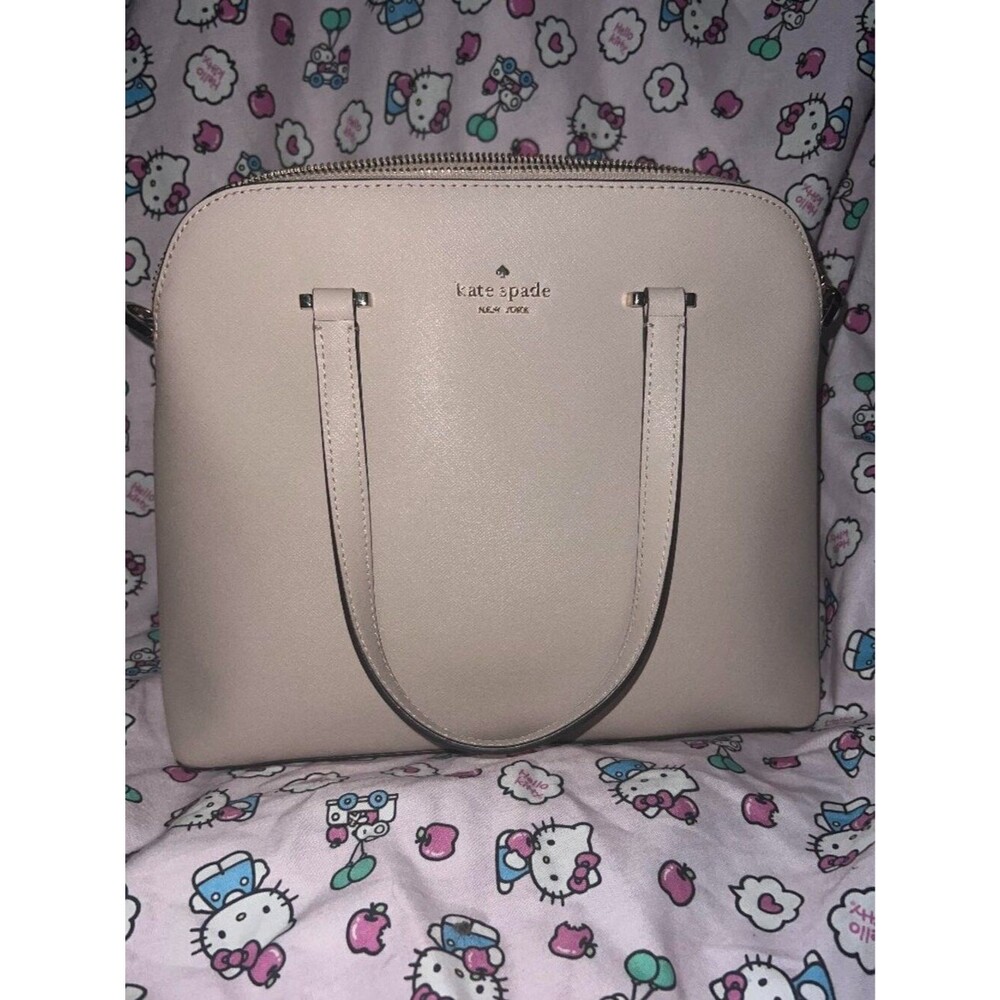 Kate Spade Sadie Saffiano Leather Medium Dome Satchel Warm Beige Pink